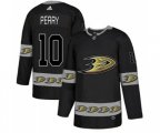 Anaheim Ducks #10 Corey Perry Premier Black Team Logo Fashion Hockey Jersey