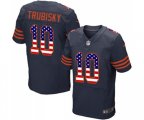 Chicago Bears #10 Mitchell Trubisky Elite Navy Blue Alternate USA Flag Fashion Football Jersey