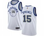 Golden State Warriors #15 Latrell Sprewell Authentic White Hardwood Classics Basketball Jerseys