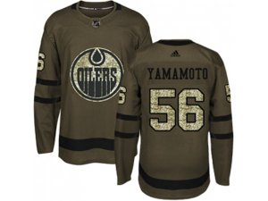 Edmonton Oilers #56 Kailer Yamamoto Green Salute to Service Stitched NHL Jersey
