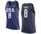 Nike Team USA #8 Harrison Barnes Authentic Navy Blue 2016 Olympics Basketball Jersey
