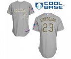 Chicago Cubs #23 Ryne Sandberg Replica Grey USMC Cool Base Baseball Jersey