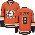 Anaheim Ducks #8 Teemu Selanne Authentic Orange Third NHL Jersey