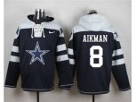 Dallas Cowboys #8 Troy Aikman Navy Blue Player Pullover Hoodie