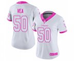 Women Tampa Bay Buccaneers #50 Vita Vea Limited White Pink Rush Fashion Football Jersey