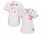 Women's Oakland Athletics #17 Glenn Hubbard Replica White Fashion Cool Base Baseball Jersey