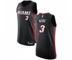 Miami Heat #3 Dwyane Wade Authentic Black Road Basketball Jersey - Icon Edition