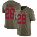 San Francisco 49ers #28 Carlos Hyde Limited Olive 2017 Salute to Service NFL Jersey