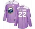 Adidas Buffalo Sabres #22 Johan Larsson Authentic Purple Fights Cancer Practice NHL Jersey