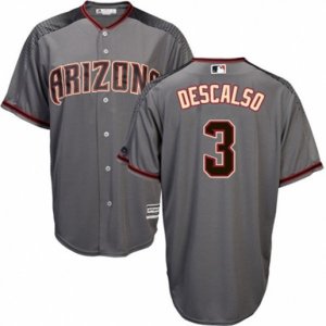 Arizona Diamondbacks #3 Daniel Descalso Authentic Grey Road Cool Base MLB Jersey