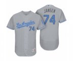 Los Angeles Dodgers #74 Kenley Jansen Gray 2017 Fathers Day Flex Base Jersey