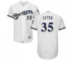 Milwaukee Brewers #35 Brent Suter White Alternate Flex Base Authentic Collection Baseball Jersey