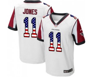 Atlanta Falcons #11 Julio Jones Elite White Road USA Flag Fashion Football Jersey