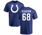 Indianapolis Colts #68 Matt Slauson Royal Blue Name & Number Logo T-Shirt