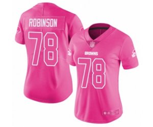Women\'s Cleveland Browns #78 Greg Robinson Limited Pink Rush Fashion Football Jersey