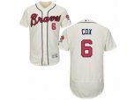 Atlanta Braves #6 Bobby Cox Cream Flexbase Authentic Collection MLB Jersey