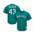 Seattle Mariners #43 Art Warren Authentic Teal Green Alternate Cool Base Baseball Player Jersey