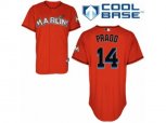 Miami Marlins #14 Martin Prado Replica Orange Alternate 1 Cool Base MLB Jersey