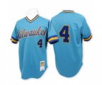 Milwaukee Brewers #4 Paul Molitor Authentic Blue Throwback Baseball Jersey