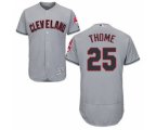 Men Cleveland Indians #25 Jim Thome Majestic grey Flexbase Authentic Collection Player Jersey