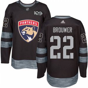 Florida Panthers #22 Troy Brouwer Authentic Black 1917-2017 100th Anniversary NHL Jersey