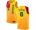 Milwaukee Bucks #6 Eric Bledsoe Swingman Yellow Basketball Jersey - City Edition
