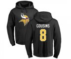 Minnesota Vikings #8 Kirk Cousins Black Name & Number Logo Pullover Hoodie