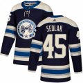 Columbus Blue Jackets #45 Lukas Sedlak Authentic Navy Blue Alternate NHL Jersey