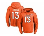 Denver Broncos #13 Trevor Siemian Orange Name & Number Pullover NFL Hoodie