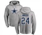 Dallas Cowboys #24 Chidobe Awuzie Ash Name & Number Logo Pullover Hoodie
