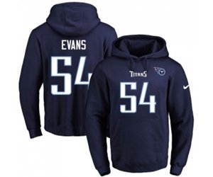 Tennessee Titans #54 Rashaan Evans Navy Blue Name & Number Pullover Hoodie