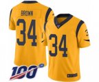 Los Angeles Rams #34 Malcolm Brown Limited Gold Rush Vapor Untouchable 100th Season Football Jersey