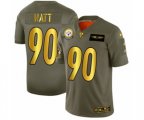 Pittsburgh Steelers #90 T. J. Watt Limited Olive Gold 2019 Salute to Service Football Jersey