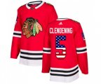 Chicago Blackhawks #5 Adam Clendening Authentic Red USA Flag Fashion NHL Jersey