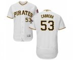 Pittsburgh Pirates #53 Melky Cabrera White Home Flex Base Authentic Collection Baseball Jersey