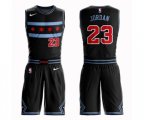 Chicago Bulls #23 Michael Jordan Authentic Black Basketball Suit Jersey - City Edition