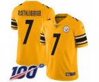 Pittsburgh Steelers #7 Ben Roethlisberger Limited Gold Inverted Legend 100th Season Football Jersey