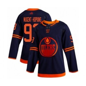 Edmonton Oilers #93 Ryan Nugent-Hopkins Authentic Navy Blue Alternate Hockey Jersey