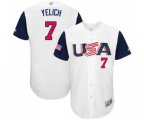 USA Baseball #7 Christian Yelich White 2017 World Baseball Classic Authentic Team Jersey