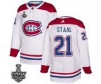 Montreal Canadiens #21 Eric Staal White Road Authentic 2021 NHL Stanley Cup Final Patch Jersey