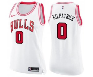 Women\'s Chicago Bulls #0 Sean Kilpatrick Swingman White Pink Fashion Basketball Jersey