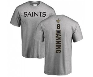 New Orleans Saints #8 Archie Manning Ash Backer T-Shirt