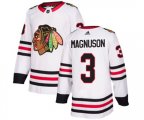 Chicago Blackhawks #3 Keith Magnuson Authentic White Away NHL Jersey