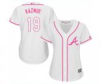 Women's Atlanta Braves #19 Scott Kazmir Replica White Fashion Cool Base Baseball Jersey