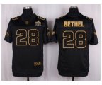 Arizona Cardinals #28 Justin Bethel Black Pro Line Gold Collection Jersey[Elite]