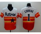 Houston Astros #1 Carlos Correa Majestic Orange Flexbase Authentic Cooperstown Player Jersey
