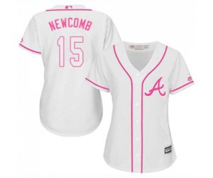 Women\'s Atlanta Braves #15 Sean Newcomb Replica White Fashion Cool Base Baseball Jersey