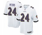 Baltimore Ravens #24 Marcus Peters Game White Football Jersey