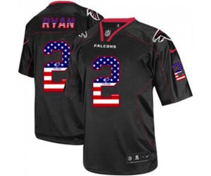 Atlanta Falcons #2 Matt Ryan Black USA Flag Fashion Football Jersey