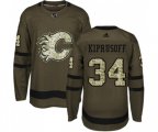 Calgary Flames #34 Miikka Kiprusoff Authentic Green Salute to Service Hockey Jersey